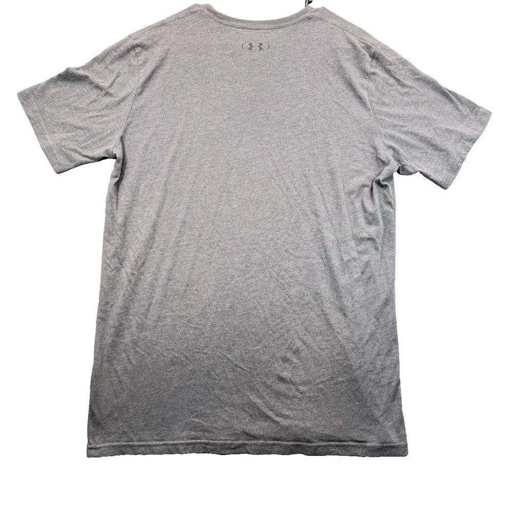 Under Armour HeatGear Mens Large Tall Grey Heather Graphic Tee Shirt Loose Fit - Picture 4 of 5